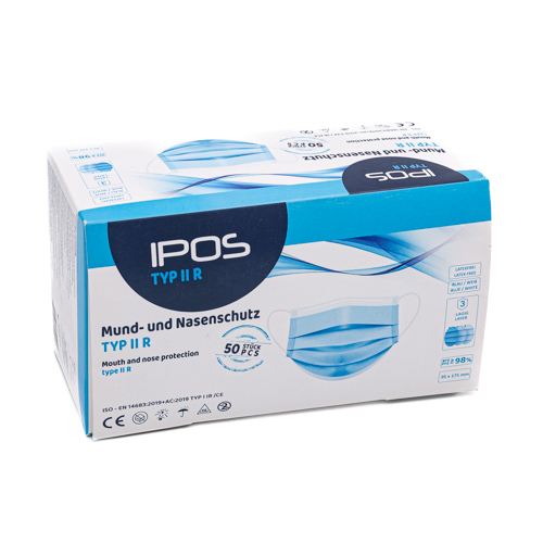IPOS Typ2R Mund- und Nasenschutz – Blau (50 Stück)