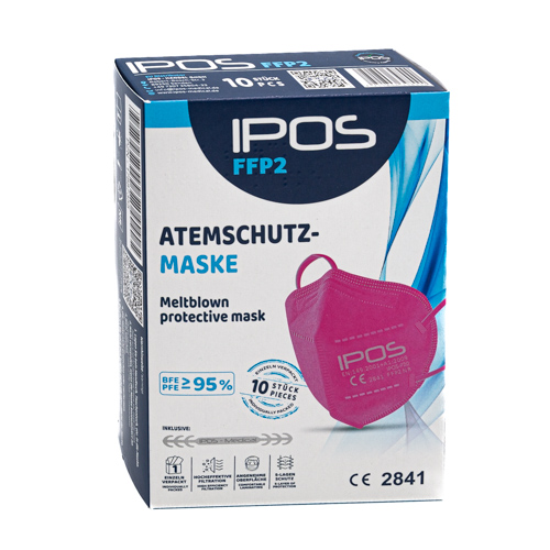 IPOS FFP2-Atemschutzmaske – Pink (10 Stück)
