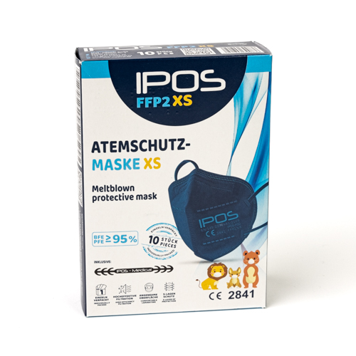IPOS FFP2-Atemschutzmaske Small – Blau (10 Stück)