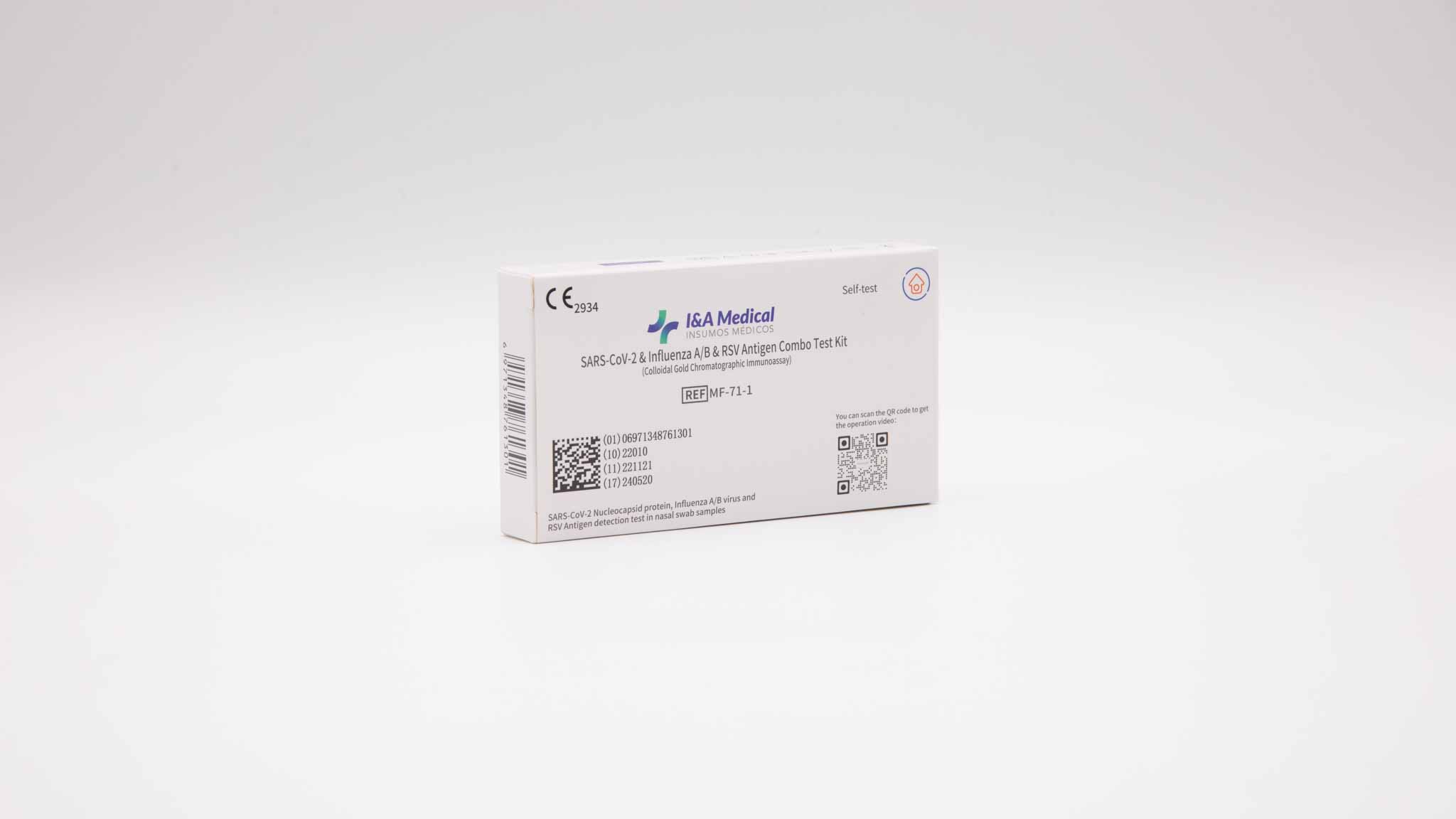 I&A Medical® 4in1 Combo Schnelltest – 1er A/B & RSV Antigen Test Kit